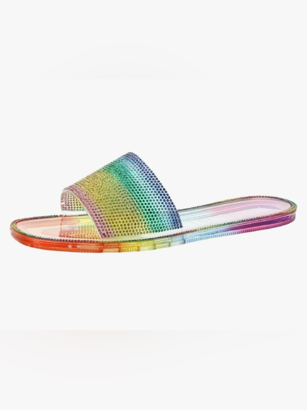 Mudd Multicolor - Rainbow  Crystal Jelly Slide Sandals Women’s Size 10 (NWOT)